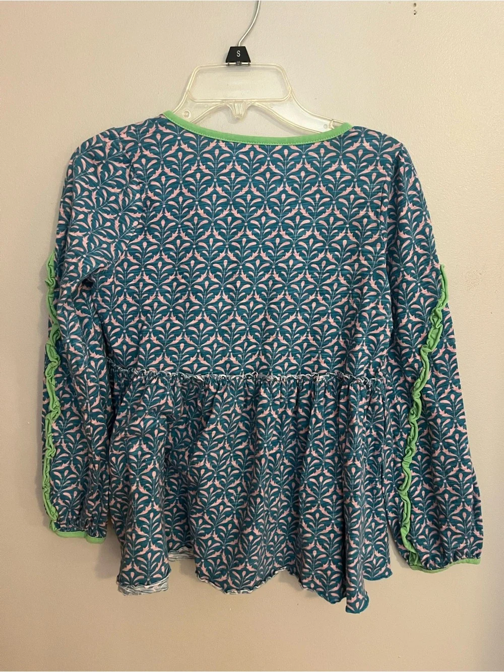 Matilda Jane Teal, Pink & Green Ruffle Long Sleeve Top